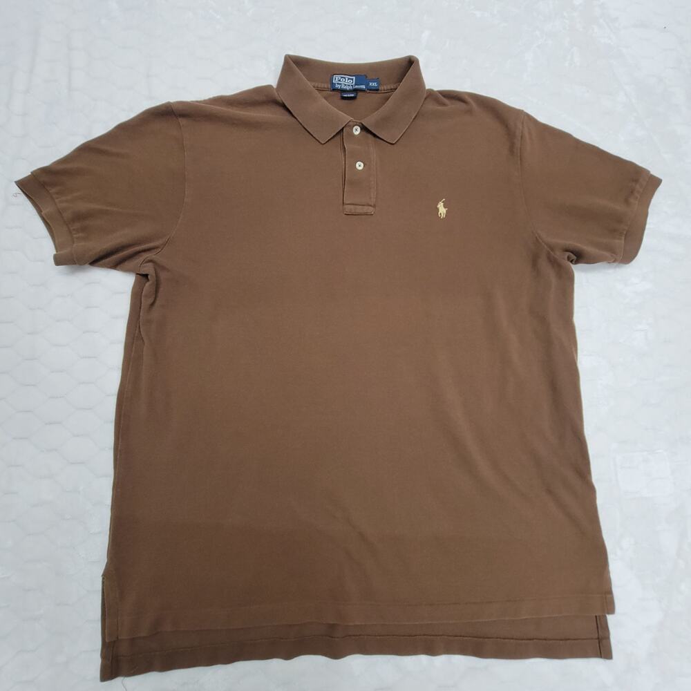 Polo Ralph Lauren Shirt Mens XXL Brown Short Sleeve Pony Logo Cotton